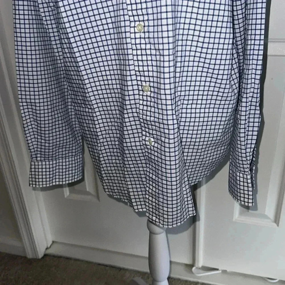 Polo Ralph Lauren Men White & Navy Gingham Button-Up Sz Med- Blue Pony - Picture 4 of 6